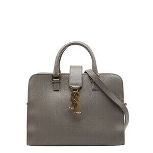 Saint Laurent Cabas handbag shoulder bag gray leather